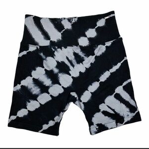 Victoria's Secret PINK Active Biker Shorts Black & Gray Tie Dye Size S